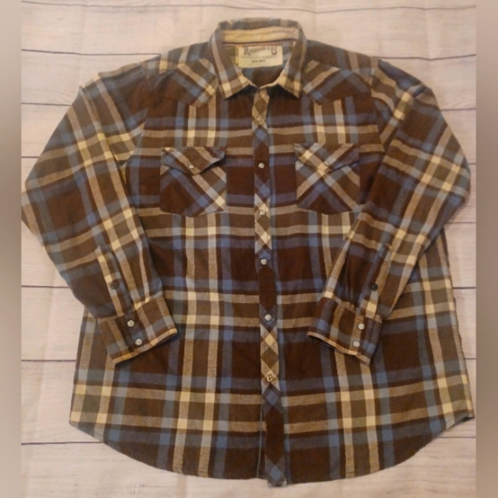 Roebuck & Co XL Flannel LightBlue/Black/Grey/Cream